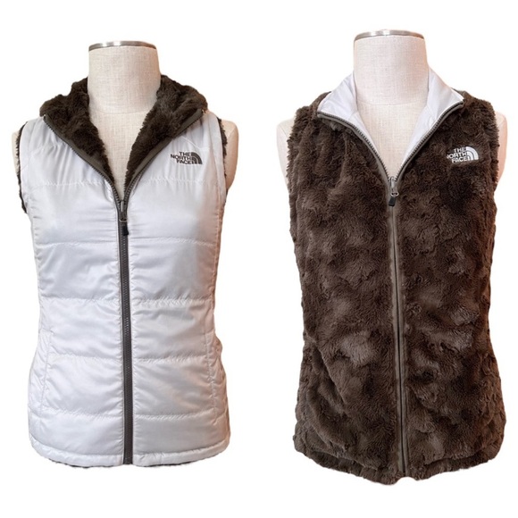 The North Face XS Reversible Vest Cream Brown - Picture 1 of 7